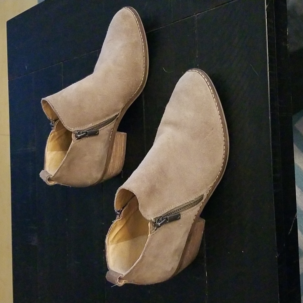Tan leather booties lucky brand